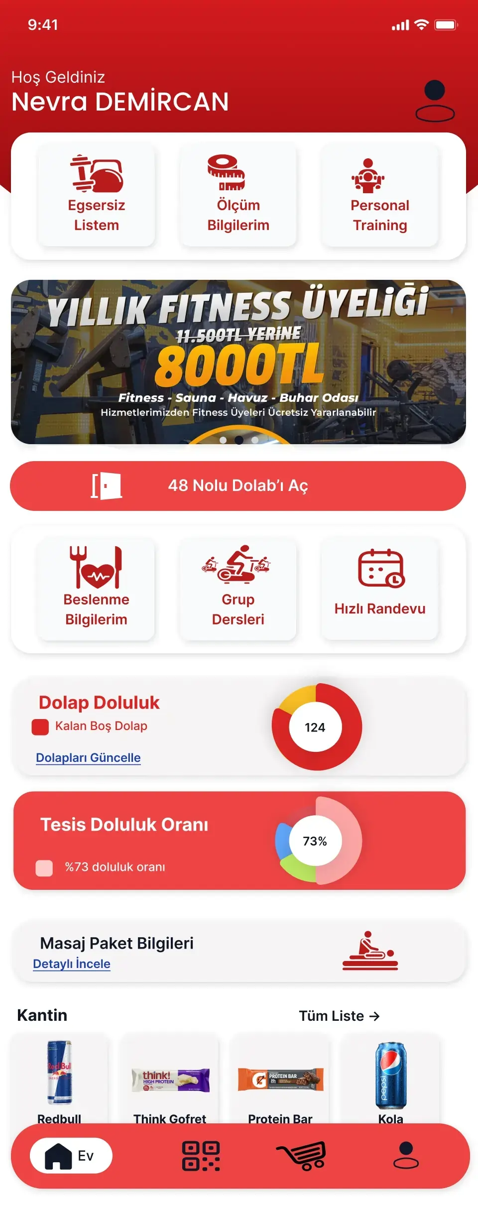 GymExxtra uygulama ekran görüntüsü - Anasayfa