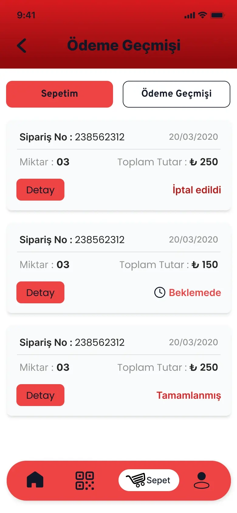 GymExxtra uygulama ekran görüntüsü - Ödeme geçmişi